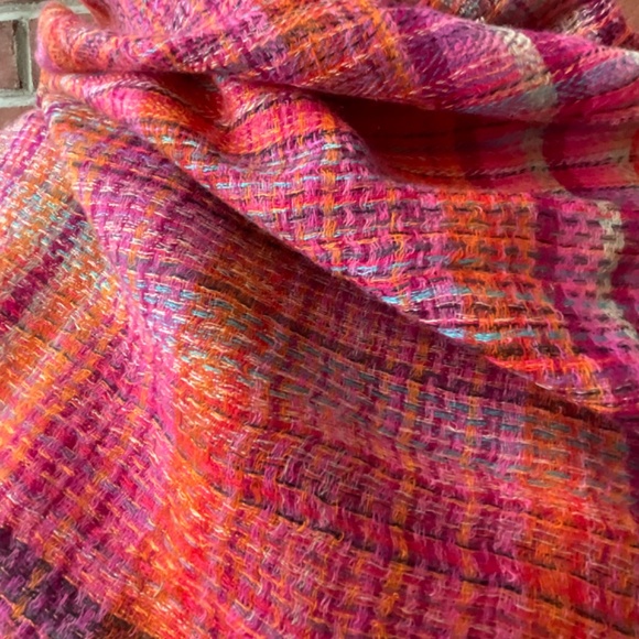Wool Modal Oversized Multicolor Plaid Shawl70… - Picture 11 of 13